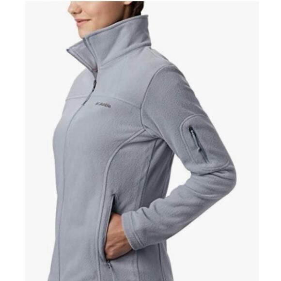 Columbia Women's Medium Fast Trek II Fleece‎ Jacket Full Zip Tradewinds Grey - Picture 3 of 14